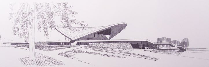 Hugh Stubbins: Berlin Congress Hall, Design Sketch (1956)