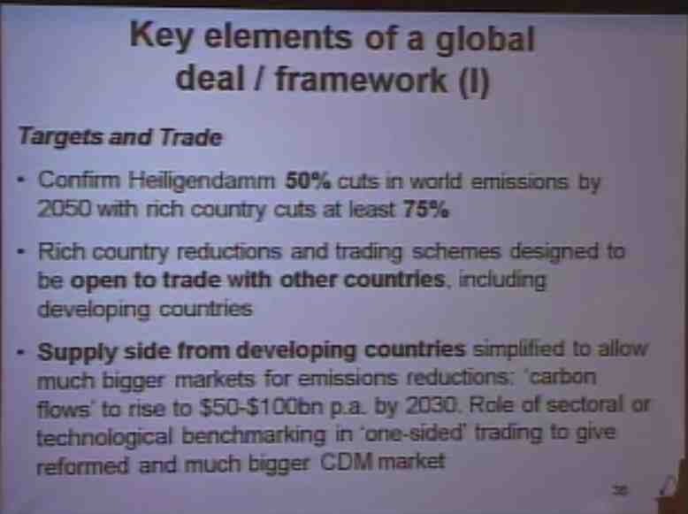 Key Elements of a global deal / framework (I)